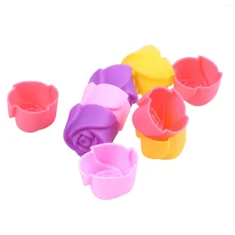 Outils de cuisson 10x Silicone Rose Muffin Cookie Cup Cake Mold Chocolat Jelly Maker Moule