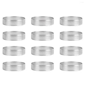 Bakgereedschap 12 Pack roestvrijstalen taartringen 3 in geperforeerde cake mousse ring mal ronde