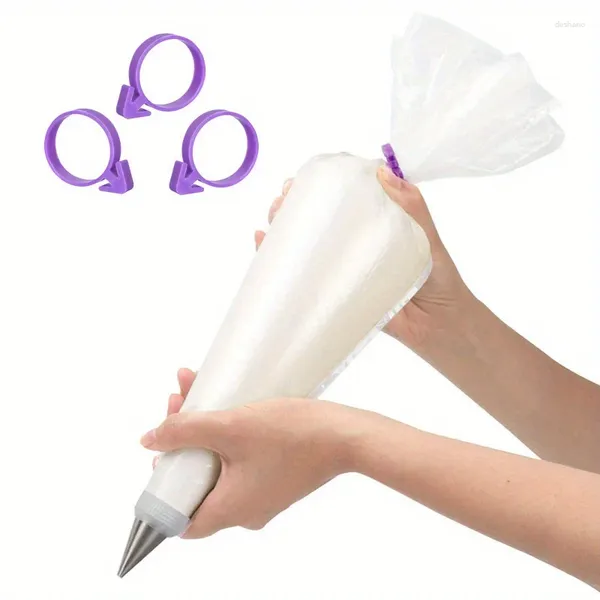 Outils de cuisson 12 pièces, ensemble d'anneaux de poche à douille en Silicone, fixation décorative, accessoires de corde de liaison