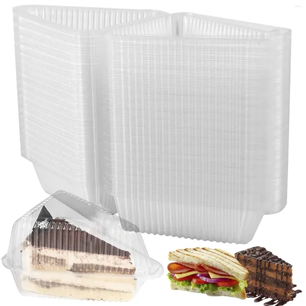 Herramientas para hornear, contenedor de rebanadas de pastel, caja de postre triangular transparente, embalaje de alimentos reutilizable, Mousse de plástico, tarta de queso, 150 Uds.