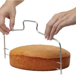 Bakgereedschap 1 st verstelbare draadcake snijsliceerniveau roestvrij staal pizzadough cutter trimmer keuken accessoires laag cakes