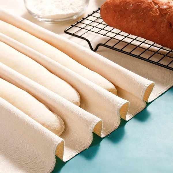 Outils de cuisson 1pc en lin tapis épais pâte en tissu fermenté de pain français baguettes pain de pâte de pâtisserie