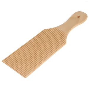 Bakgereedschap 1pc Hout Pastabord Noedels Boter Paddle Home Streepvormige mal (Logkleur)