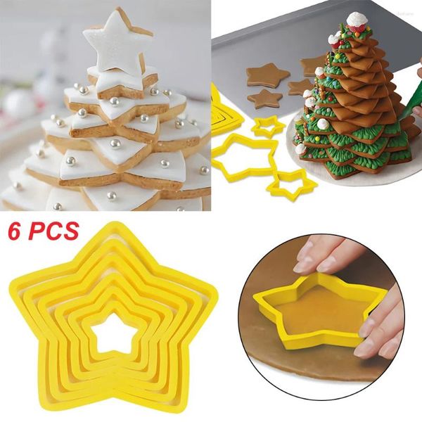 Outils de cuisson 1 pièces emporte-pièces étoiles en plastique tailles assorties arbre de noël Biscuit moules à gâteaux cuisine cuisson bricolage Fondant