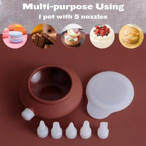 Outils de cuisson 1 ensemble théière en forme de grande taille degré alimentaire Silicone passepoil Pot Dessert décorateurs pour Sauce au lait Macaron décoration QA 252