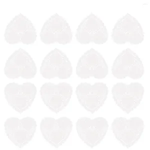 Outils de cuisson 200 feuilles de table de coeur à gâteau de coeur PAD LACE DOILIES PAPE en forme de coeur 10 cm blanc