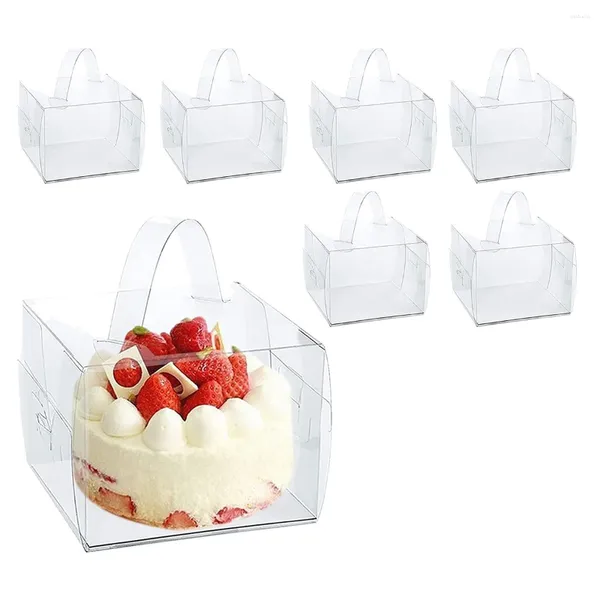 Outils de cuisson 20pcs 13x13x13cm Boîtes à gâteaux transparents avec des poignées Force les desserts et les cupcakes Party Forwedding