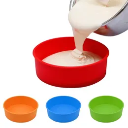 Herramientas para hornear, molde redondo de silicona para pastel de 23CM, molde para horno, soporte para hacer panqueques y Mousse circular, herramienta de pastelería para comedor de cocina, Color aleatorio