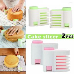 Bakgereedschap 2 stks/pak Cake Slicer Cutter 5 Lagen Brood Leveler Set DIY Fixator Snijden Keukenaccessoires