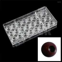 Outils de cuisson 2pcs / Set Boule 3D avec un trou Forme Polycarbonate Chocolat Moule PC Sugarcraft Candy Cake Confiserie Pâtisserie Outil