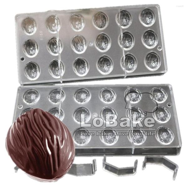 Herramientas para hornear (2 unids/set) de alta calidad 2 en 1 molde de Chocolate transparente de policarbonato duradero en forma de nuez para accesorios de cocina