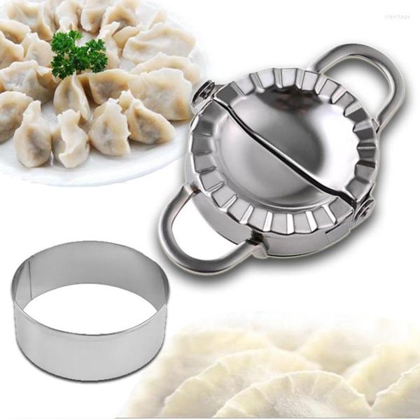 Outils de cuisson 2pcs / Set en acier inoxydable Presse et moisissure Moule de coupe Wraper Wraper Pied Ravioli Moule