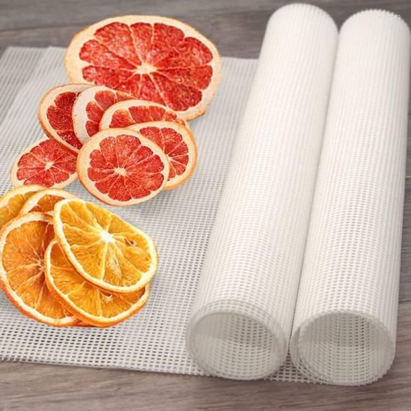 Outils de cuisson 2 pièces feuille de Silicone tapis de cuisson antiadhésif tapis de déshydrateur de fruits alimentaires tapis de plateau en maille carrée pour sèche-linge