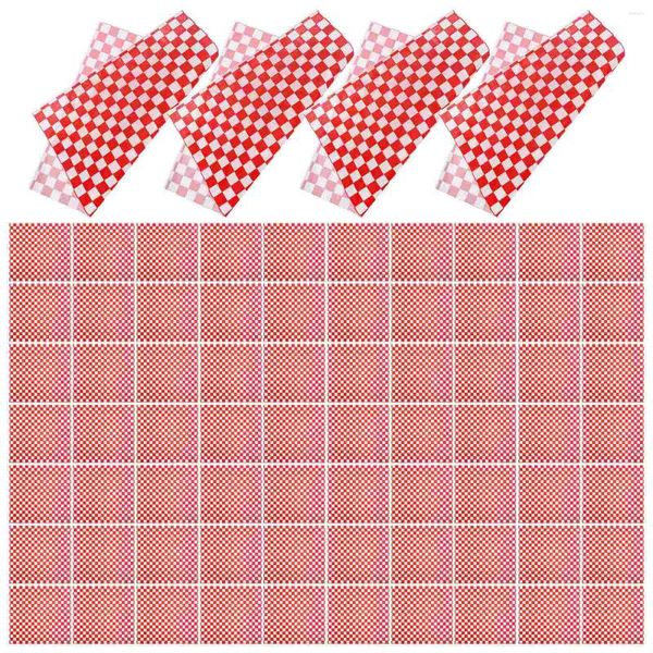 Outils de cuisson 300 pièces Burger Pad papier d'emballage créatif maison emballage alimentaire cadeau exquis polyvalent rouge