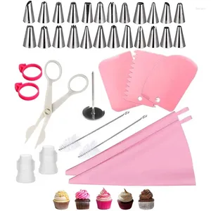 Herramientas para hornear bolsas y consejos de 37 piezas de 37 piezas Conjunte kits de decoración de pastel reutilizables con kit de glaseado para el cupcake
