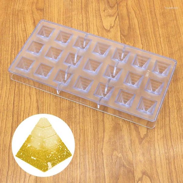 Herramientas para hornear, moldes de policarbonato para chocolates en forma de pirámide 3D, venta al por mayor, molde cuadrado de plástico para Pc, utensilios de cocina para horno