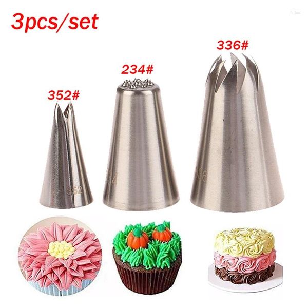 Outils de cuisson 3pcs / set buses de tuyauterie grande taille décor crème fleur rose conseils de glaçage gâteau fondant outil cupcake décoration ation ation