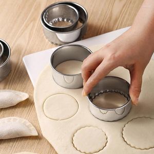 Bakken Tools 3 stks/set Rvs Ronde Deeg Cutter DIY Dumplings Wrappers Mallen Cookie Biscuit Cutters Gebak Cirkel Ring Mold