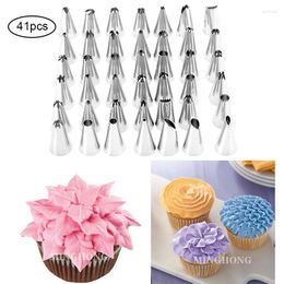 Outils de cuisson 42 pièces/ensemble, bouche de fleur de gâteau, accessoires de décoration en acier inoxydable