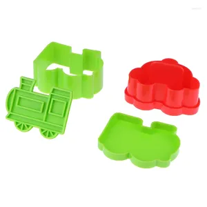 Herramientas de hornear 4pcs avión de plástico transporte para automóvil de pelota de arroz sushi roll roll bento prensa moho diy japonés