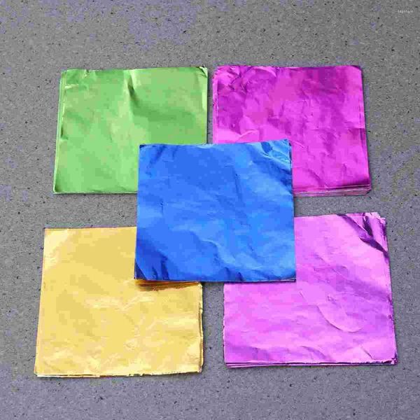 Outils de cuisson 5 paquets de feuilles de papier métallique feuille d'aluminium pour la dorure artisanat chocolat bonbons emballage cadeau 8cm