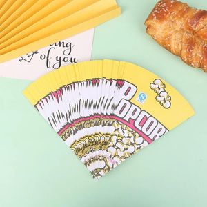 Sacs de pop-corn en papier, 50 pièces, outils de cuisson, emballage en forme de cône triangulaire, pochettes de portions individuelles pour fête