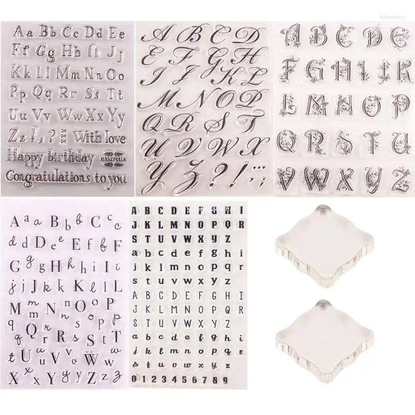 Herramientas para hornear, 5 uds., sello para pastel con letras Fondant con 2 uds., placa trasera para galletas, herramienta de decoración, fabricación de tarjetas, envío directo