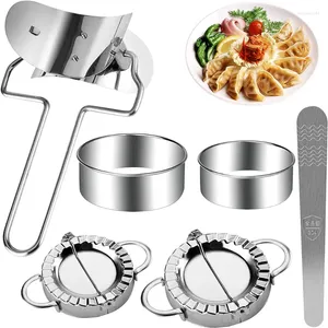 Bakken Tools 5 stks/set Knoedel Schimmel Rvs Chinese Shuijiao Maker Empanadas Metalen Deeg Persgereedschap Gebak Keuken Accessoires