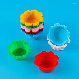 Herramientas para hornear 5 uds molde para tarta de huevo de silicona en forma de girasol Cupcake Muffin Cup pudding cocina fiesta