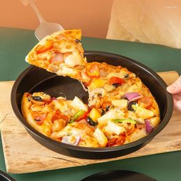 Outils de cuisson casseroles de four à Pizza antiadhésives de 6/7/8 pouces plateau à légumes rond épais en acier au carbone plat profond pour outil de friteuse à air