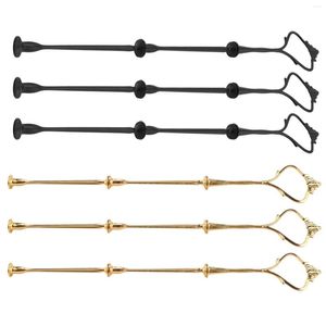 Herramientas para hornear 6 juegos de accesorios de bandeja escalonada para soporte de pastel molde corona 3 niveles accesorios soporte boda oro negro