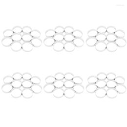 Outils De Cuisson 60 Pcs Circulaire En Acier Inoxydable Tarte Anneau Tour Tarte Gâteau Moule Perforé Mousse 8Cm