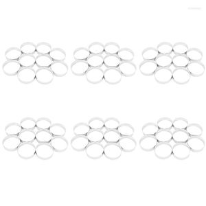 Outils De Cuisson 60 Pcs Circulaire En Acier Inoxydable Tarte Anneau Tour Tarte Gâteau Moule Perforé Mousse 8Cm