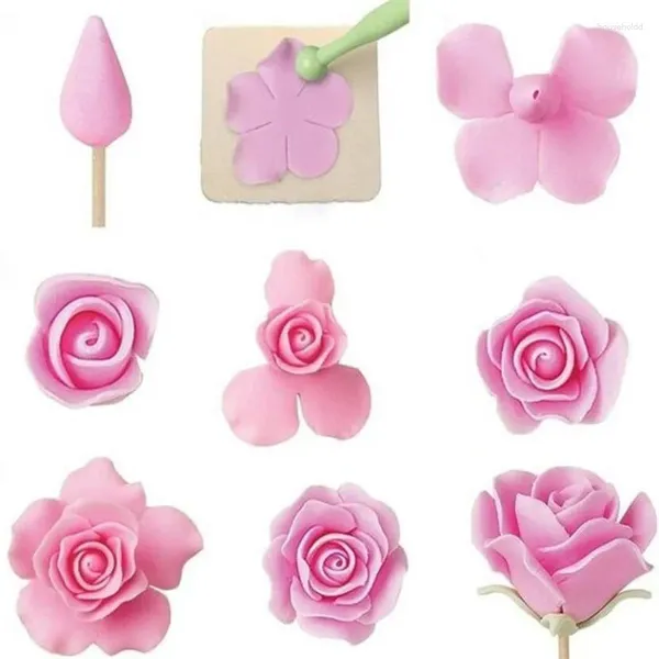 Ensemble de coupe-gâteaux en forme de pétale de pivoine, outils de cuisson, coupe-Biscuits, moule de décoration, outil de pâte à gomme, Rose, 7 pièces