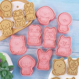 Outils de cuisson 8 pièces/ensemble mignon emporte-pièce dessin animé Animal Silicone Biscuit moule chien Kitty chat gâteau décoration accessoires de cuisine