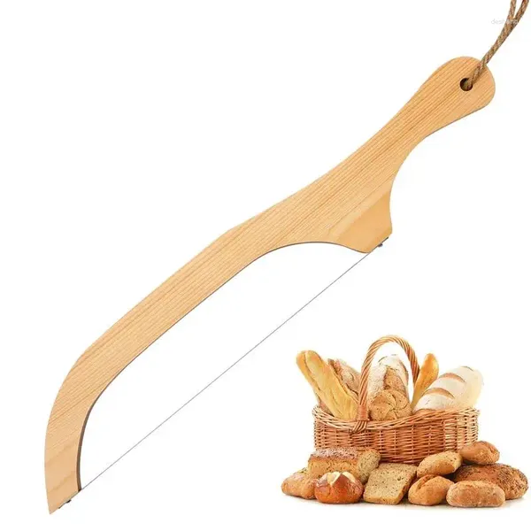 Outils de cuisson à pain à pain à pain au levain outil de coupe de couteau en bois couteau en bois trancheuse à la poignée