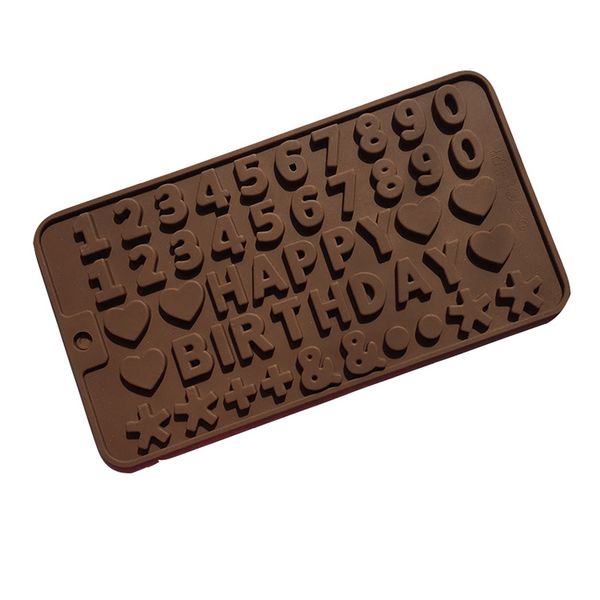 Инструменты для выпечки, шоколадные формы с буквенно-цифровым символом, силиконовая форма в форме сердца, украшение для торта