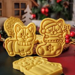 Bakgereedschap Kersthond Koekjesvorm Cartoon Corgi Biscuit Cutter Vakantie Fondant Taart Decoratie Snijgereedschap Keukengadgets