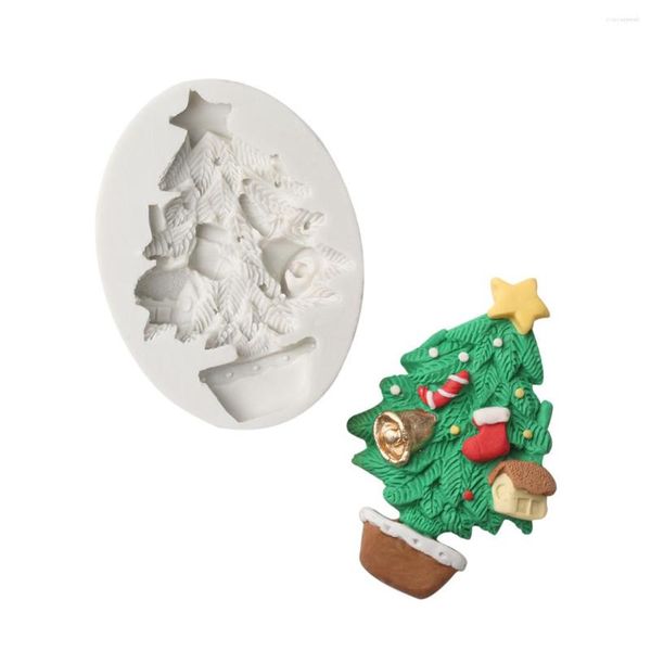 Herramientas para hornear árbol de Navidad molde de silicona para jabón pastel DIY molde de Chocolate pastelería pan