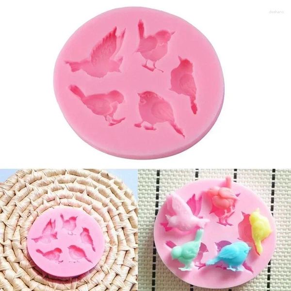 Herramientas de hornear forma creativa Moldes de silicona Diy Five Birds Cake Cookies Diferentes poses de accesorios de conveniencia suministros