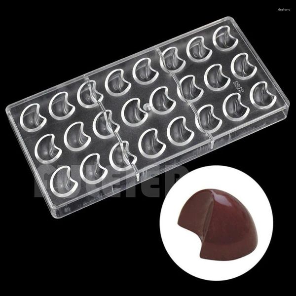 Herramientas para hornear DIY forma de luna molde de policarbonato para chocolate caramelo bombón pastelería moldes de confitería de plástico