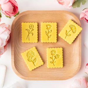 Bakgereedschap Verse Bloemen Serie Koekjesvorm Happy Mother's Day Anjer Roos Fondant Suikerkoekje Snijden Thuis