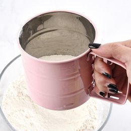 Herramientas para hornear Manual de mano harina en polvo glaseado taza tamiz de azúcar herramienta de repostería colador de malla accesorios de cocina gota de tamiz