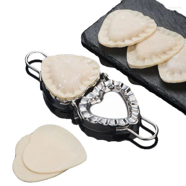 Outils de cuisson en forme de coeur Dumpling Maker en acier inoxydable pâte presse tarte Ravioli rouleau couteau farce cuillère emballage faisant moule outil