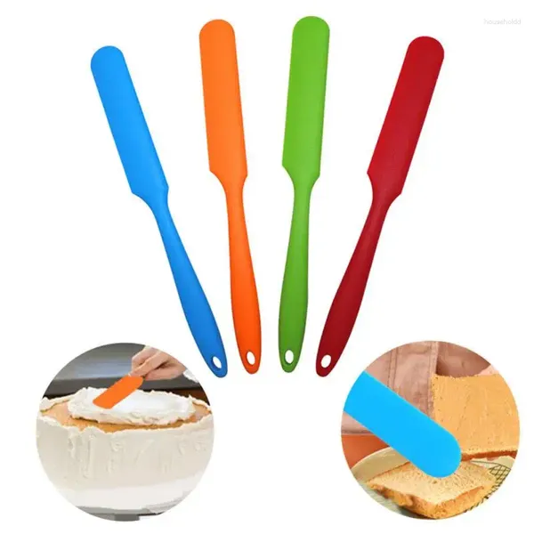 Outils de cuisson, spatule longue en Silicone résistante aux hautes températures, crème multicolore, fabrication de gâteaux ménagers, petits accessoires