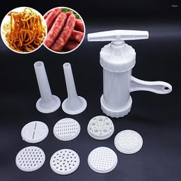 Bakgereedschap Huishoudelijk Mini Manual Noodle Maker Press Machine Pasta voor Home (druk op 7 stks mallen wit)
