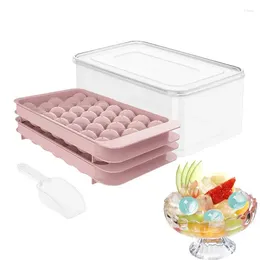 Bakgereedschap Ice Mold Trays 2-Tier 66-Cavity Jelly Pudding Maker met schepcirkellid keukengadgets voor koffie