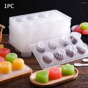 Bakgereedschap Jelly Mold 8 Compartimenten PP Plastic Fondant Bloem Hart Huis Keuken Herbruikbare Puddingvorm