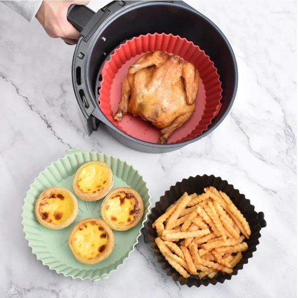 Outils de cuisson cuisine Gel de silice Air poêle frites poulet Chips gâteau moule panier tapis accessoires réutilisables