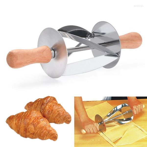 Herramientas para hornear, cortador de masa rodante de acero inoxidable para cocina, para hacer croissant, cuchillo de decoración de pasteles, pan